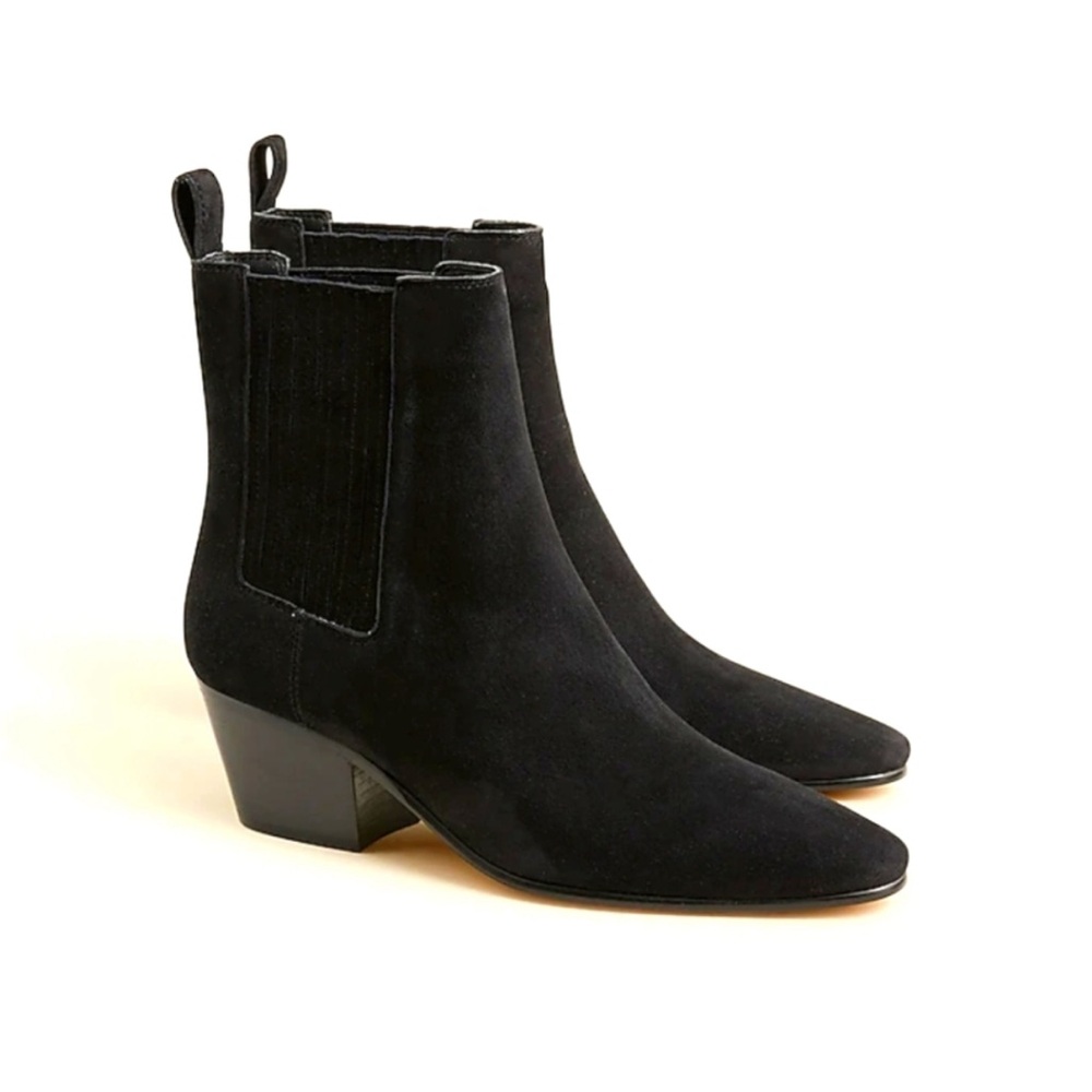 J. Crew Black Suede Piper Ankle Boots